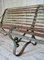 Antique Strap Iron Slatted Bench 6