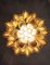 Vintage Italian Murano Chandelier with 36 Lattimo Amber Glass Petals from Mazzega, 1988, Image 7