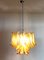 Vintage Italian Murano Chandelier with 36 Lattimo Amber Glass Petals from Mazzega, 1988, Image 21