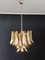Vintage Italian Murano Chandelier with 36 Lattimo Amber Glass Petals from Mazzega, 1988, Image 6