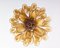 Vintage Italian Murano Chandelier with 36 Lattimo Amber Glass Petals from Mazzega, 1988 22