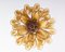 Vintage Italian Murano Chandelier with 36 Lattimo Amber Glass Petals from Mazzega, 1988, Image 22