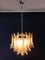 Vintage Italian Murano Chandelier with 36 Lattimo Amber Glass Petals from Mazzega, 1988 17