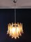 Vintage Italian Murano Chandelier with 36 Lattimo Amber Glass Petals from Mazzega, 1988, Image 17
