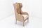 19th Century French Carved Wood Wing Chair 10