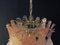 Lámpara de araña italiana vintage de cristal de Murano con 38 vasos rosas, Imagen 17