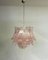 Vintage Italian Murano Glass Chandelier with 38 Pink Glasses, Image 1