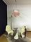 Lámpara de araña italiana vintage de cristal de Murano con 38 vasos rosas, Imagen 6