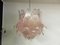 Lámpara de araña italiana vintage de cristal de Murano con 38 vasos rosas, Imagen 7