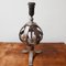 Mid-Century Leather and Iron Table Lamp by Jean-Pierre Ryckaert 6