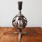 Mid-Century Leather and Iron Table Lamp by Jean-Pierre Ryckaert, Image 6