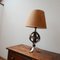 Mid-Century Leather and Iron Table Lamp by Jean-Pierre Ryckaert 8