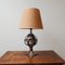 Mid-Century Leather and Iron Table Lamp by Jean-Pierre Ryckaert, Image 1