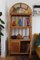 Arched Wall Cabinet with Rattan and Bamboo Shelves 2