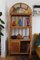 Arched Wall Cabinet with Rattan and Bamboo Shelves, Image 2