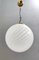 Adjustable Spherical Murano Glass & Brushed Brass Pendant Lamp from Veart, Italy, 1970s, Image 1