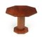 Art Deco Solid Walnut Octagonal Table 1