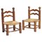 Wicker and Oak Chairs by Charles Dudouyt, 1940s, Set of 2, Imagen 1