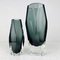 Hand-Cut Grey Faceted Sommerso Murano Glass Gotham Collection Vases by Mandruzzato, Italy, 1970s, Set of 2 3