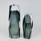 Hand-Cut Grey Faceted Sommerso Murano Glass Gotham Collection Vases by Mandruzzato, Italy, 1970s, Set of 2 5