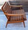 Vintage Club Chair with a Brown Beech Frame & Patterned Wool Cushion from Bergmann, 1970s, Immagine 6