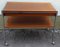 Vintage Table on Wheels with Chromed Steel Tube Frame, Teak Veneer Shelves and Drawers, 1970s, Immagine 1