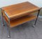 Vintage Table on Wheels with Chromed Steel Tube Frame, Teak Veneer Shelves and Drawers, 1970s 8