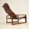Vintage Leather & Wood Armchair, 1960s, Image 4