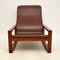 Vintage Leather & Wood Armchair, 1960s 2