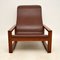 Vintage Leather & Wood Armchair, 1960s, Image 2