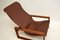 Vintage Leather & Wood Armchair, 1960s 11