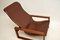 Vintage Leather & Wood Armchair, 1960s, Image 11