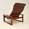 Vintage Leather & Wood Armchair, 1960s 9