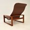 Vintage Leather & Wood Armchair, 1960s, Image 9