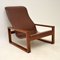 Vintage Leather & Wood Armchair, 1960s, Image 1