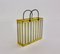 Vintage Newspaper Rack in Brass & Chromed Metal, Italy, 1970s, Imagen 4