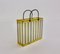 Vintage Newspaper Rack in Brass & Chromed Metal, Italy, 1970s, Immagine 4