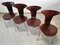 Mid-Century 3105 Myggen or Mosquito Chairs by Arne Jacobsen for Fritz Hansen, Set of 4 16