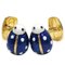 Blue Hand Enameled Ladybug Shaped Sterling Silver & Gold Plated Cufflinks from Berca 1
