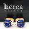 Blue Hand Enameled Ladybug Shaped Sterling Silver & Gold Plated Cufflinks from Berca, Image 2