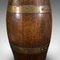 Antique English Late Victorian Oak, Brass and Coopered Barrel, 1900, Image 9