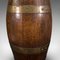 Antique English Late Victorian Oak, Brass and Coopered Barrel, 1900, Immagine 9