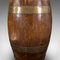 Antique English Late Victorian Oak, Brass and Coopered Barrel, 1900, Image 8