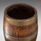 Antique English Late Victorian Oak, Brass and Coopered Barrel, 1900, Image 7