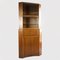 Oak Veneer and Glass Corner Cabinet or Bureau, 1960s 2