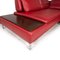 Red Leather Corner Sofa from Ewald Schillig, Immagine 7