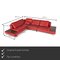 Red Leather Corner Sofa from Ewald Schillig 2