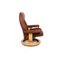 Brown Leather Stressless Consul Recliner Armchair & Stool, Set of 2 9