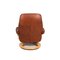 Brown Leather Stressless Consul Recliner Armchair & Stool, Set of 2 10