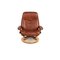 Brown Leather Stressless Consul Recliner Armchair & Stool, Set of 2 8